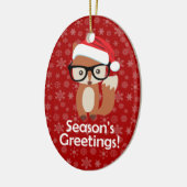ヒップスターホリデーキツネ眼鏡かわいい動物のクリスマス セラミックオーナメント (左)