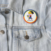 ヒップスターボーイパロディイラストレーション6 Cmラウンドバッジ 缶バッジ (インサイチュ)