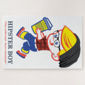 ヒップスターボーイパロディイラストレーション ジグソーパズル (横)