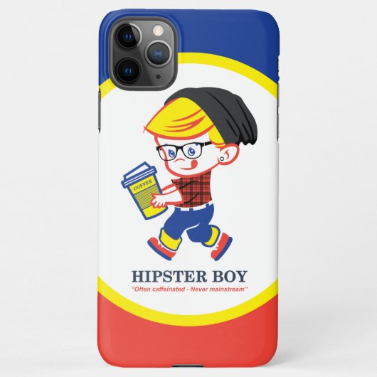 ヒップスターボーイパロディイラストレーション iPhoneケース (裏面)