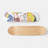 ヒップスターボーイ動揺してヴィンテージパロディイラストレーション スケートボード (横)