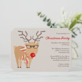 ヒップスターメガネとスカーフトトナカイのクリスマスパーティー 招待状 (スタンド正面)