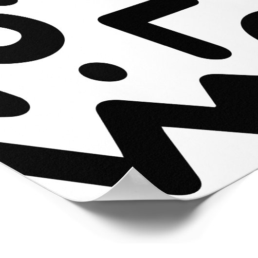 ヒップスターメンフィススタイル白黒ジオメトリック ポスター (角)