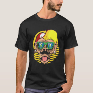 ヒップスターモンキーバナナグラスヒッピーアーバンスタイル Tシャツ