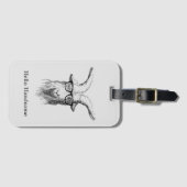 ヒップスターヤギこんにちはハンサム ラゲッジタグ (正面横)