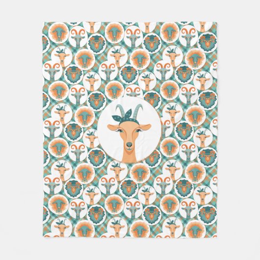 ヒップスターヤギ |トータル™ フリースブランケット (正面)