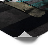 ヒップスターライオンオンストライプ ポスター (角)