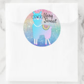 ヒップスターラマレインボーグラデーショングリッター ラウンドシール (バッグ)