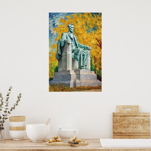 ヒップスターリンカーン絵を描ポートレートヴァンゴッペインティング ポスター (キッチン)