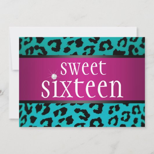 ヒップスターレオパードSweet sixteen 招待状 (正面)