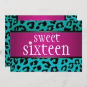 ヒップスターレオパードSweet sixteen 招待状 (正面/裏面)