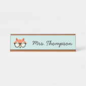 ヒップスターレッドキツネ デスクネームプレート (正面)