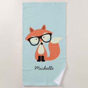 ヒップスターレッドキツネ ビーチタオル