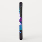 ヒップスターレトロテックティール(緑がかった色)パープルロータスフラワーリーフ Case-Mate iPhoneケース (裏面/左)