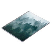 ヒップスターヴィンテージのモミ林の霧の風景 ノートブック (左側)