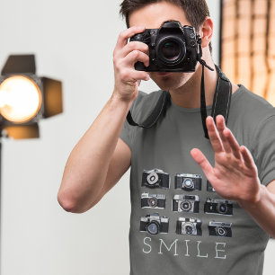 ヒップスター写真家ヴィンテージカメラレンズ Tシャツ