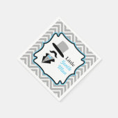 ヒップスター口髭の紳士男の赤ちゃんシャワー スタンダードカクテルナプキン (角)