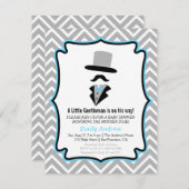 ヒップスター口髭の紳士男の赤ちゃんシャワー 招待状 (正面/裏面)