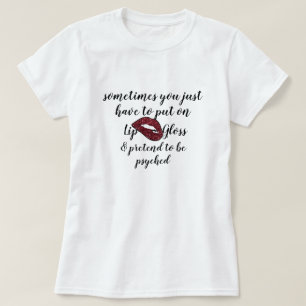 ヒップスター可愛いリップおもしろいグロスTシャツデザイン Tシャツ