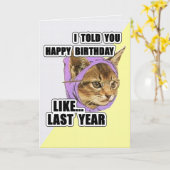 ヒップスター子猫深い引用文ハッピーバースデー カード (黄色い花)