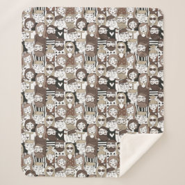 ヒップスター模様の毛布 シェルパブランケット