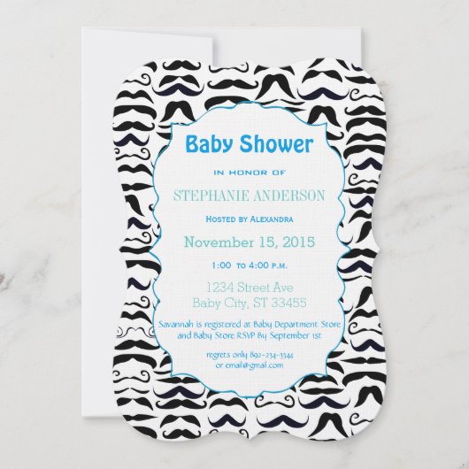 ヒップスター氏リルの男の口ひげヴィンテージレトロ 招待状 (正面)