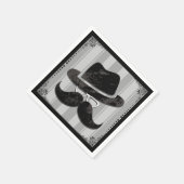 ヒップスター氏Mustacheハットグラスバースデーパーティー スタンダードカクテルナプキン (角)