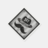 ヒップスター氏Mustacheハットグラス1st誕生日ワン スタンダードカクテルナプキン (角)