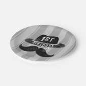 ヒップスター氏Mustache Hat Glasses第1誕生日 ペーパープレート (アングル)