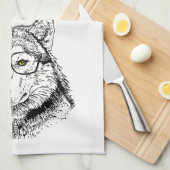 ヒップスター犬 キッチンタオル (四つ折り)