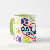 ヒップスター猫のお母さんの誇りを持ったなお母さんペット恋人のマグのデザイン マグカップ (正面左)
