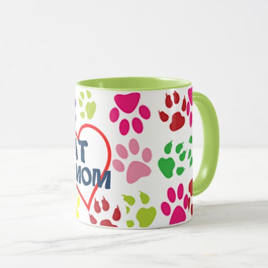 ヒップスター猫のお母さんの誇りを持ったなお母さんペット恋人のマグのデザイン マグカップ (正面右)