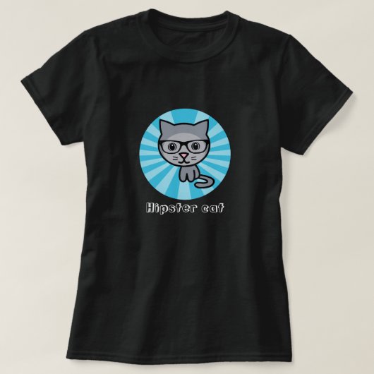 ヒップスター猫のTシャツ Tシャツ (デザイン正面)