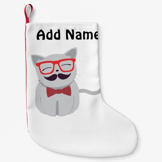 ヒップスター猫 スモールクリスマスストッキング (正面)