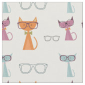 ヒップスター猫 ファブリック (クローズアップ)