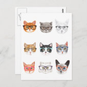 ヒップスター猫 ポストカード (正面/裏面)