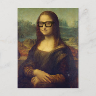 ヒップスター眼鏡でハッピークールヒップスターMona Lisa ポストカード