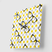 ヒップスター眼鏡壁掛け時計 スクエア壁時計 (傾斜)