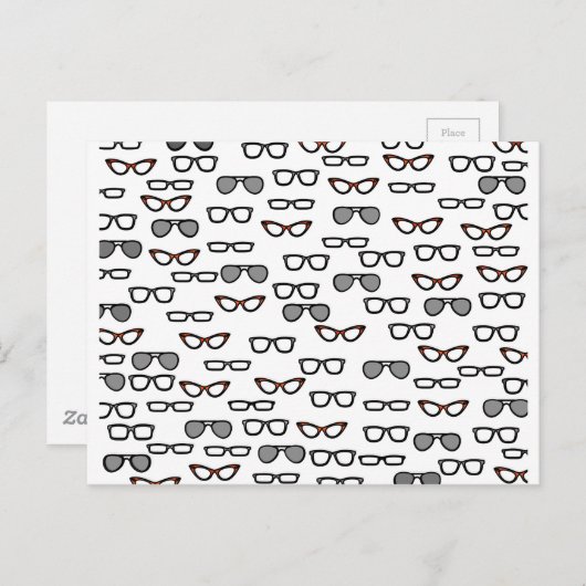 ヒップスター眼鏡 ポストカード (正面/裏面)