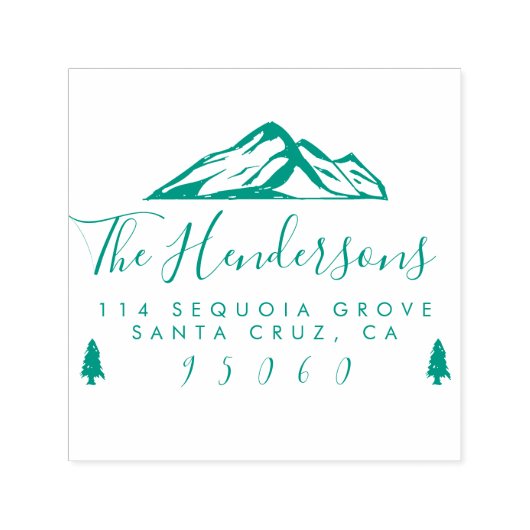 ヒップスター素朴マウンテンズファミリー差出人住所 セルフインキングスタンプ (デザイン)