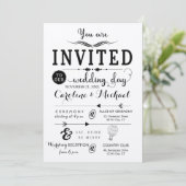 ヒップスター素朴結婚式招待状カード 招待状 (スタンド正面)