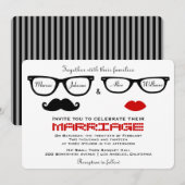 ヒップスター結婚式招待状 招待状 (正面/裏面)