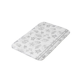 ヒップスター航海のセーラータトゥー灰色の白いパターン バスマット