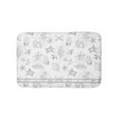 ヒップスター航海のセーラータトゥー灰色の白いパターン バスマット (正面)
