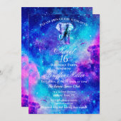 ヒップスター象ネブラ宇宙。 招待状 (正面/裏面)