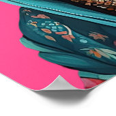 ヒップスター金魚ポートレート動物ファッション ポスター (角)