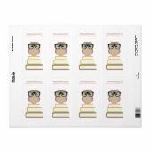 ヒップスター頭が切れるフクロウ蔵書票 ラベル (フルシート)