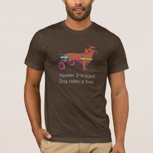 ヒップスター2脚犬のTシャツ Tシャツ