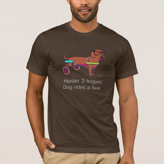 ヒップスター2脚犬のTシャツ Tシャツ (正面)