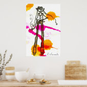 ヒップスター・ガール・ポスター ポスター (キッチン)